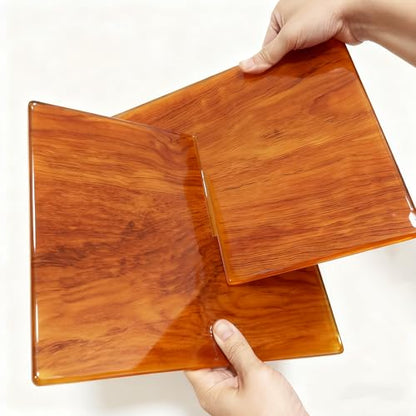 Wood Grain Acrylic Book Stand, X-Shaped Open Book Display Stand & Cookbook Holder for Kitchen Counter, Coffee Table, Bible, Quran, Magazines, Textbooks, Recipes