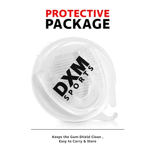 DXM SPORTS Mouth Guard for Youth – Sports Mouthguard for Football, Boxing, Basketball, MMA, Karate, Hockey, Lacrosse, Wrestling and Soccer – Comes with Protective Case (Transparent, Youth) - size: Youth