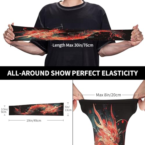 Cooling Arm Sleeves Cover Summer Sun Protection Arm Sleeves For Men Women Baseball Cycling Golf Running - color: Dragon 28