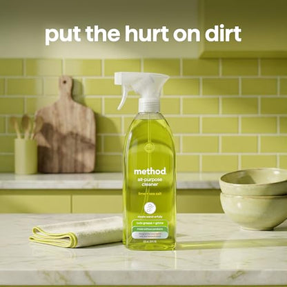 Method All-Purpose Cleaner Spray, Lime + Sea Salt - Cuts Grease & Grime on Counters, Glass, Sealed Wood & Floors, for Kitchen & Bathroom, 28 fl oz - size: 28 Fl Oz (Pack of 1)
