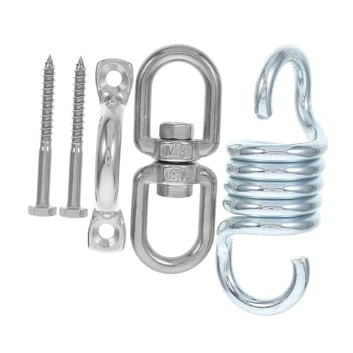 Yardwe Stainless Steel Hammock Chair Kit Heavy Duty Swivel Hooks Springs for Swing Ceiling Mount Hardware Set