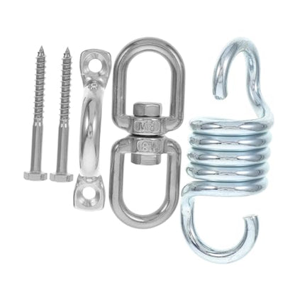 Yardwe Stainless Steel Hammock Chair Kit Heavy Duty Swivel Hooks Springs for Swing Ceiling Mount Hardware Set