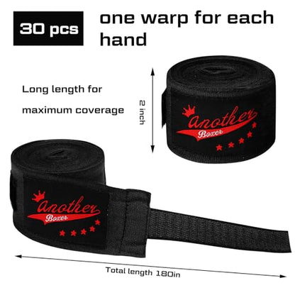 Lenwen 10 Pairs 120 Inch Boxing Hand Wraps for Gloves Elastic Mexican Style Boxing Inner Gloves Muay Thai MMA Wrist Wraps for Men Women Youth Kickboxing Boxer Beginner Training - color: Black