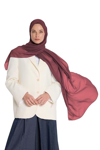 Chiffon Hijab Scarf For Women - Made in Turkiye - color: Dried Rose