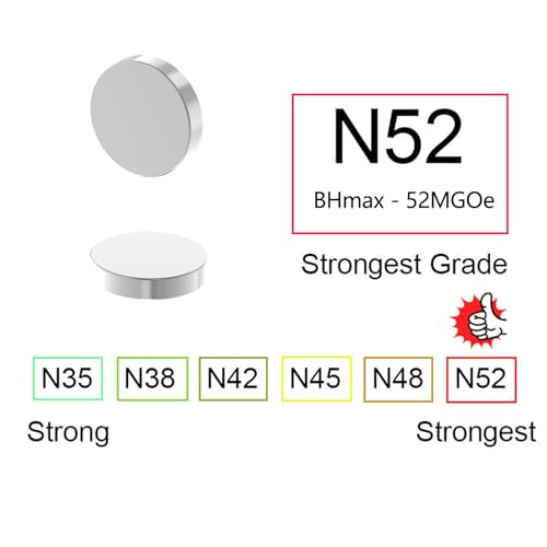 N52 Magnet - 1/2" D x 1/10" H - 48 Pack, Strong Refrigerator Magnets, Small Round Disc Magnets for Crafts, Premium Brushed Nickel Magnet for Fridge,Office,Building,Craft,DIY,3D Printing - size: D1/2" x H1/10"