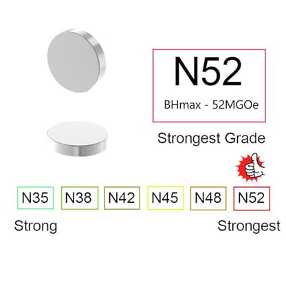 N52 Magnet - 1/2" D x 1/10" H - 48 Pack, Strong Refrigerator Magnets, Small Round Disc Magnets for Crafts, Premium Brushed Nickel Magnet for Fridge,Office,Building,Craft,DIY,3D Printing - size: D1/2" x H1/10"