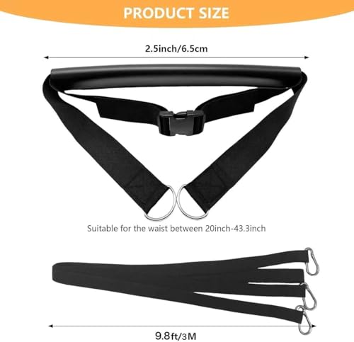 Sled Pulling Belt Set, Adjustable Waist Training Belt with Pulling Rope for Strength Agility Power Training to Help Full Body Building - size: 9.8ft