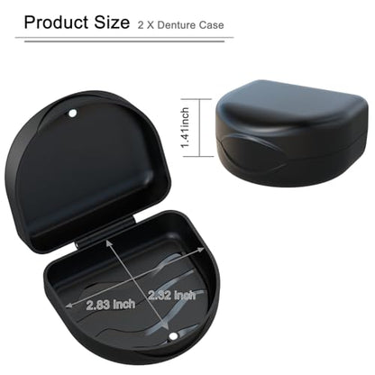 Retainer Case Denture Case: BVN Orthodontic Dental Case, Slim Braces Case, Mouth Guard Case, Denture Box, Teeth Aligner Case, Night Guard Case Container Storage Holder Black - color: Black