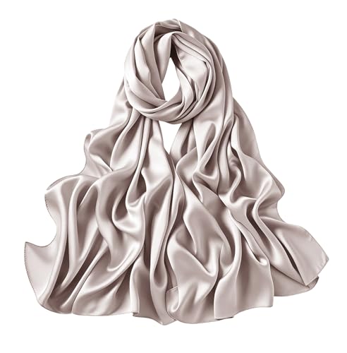 Lina & Lily Luxury Satin Hijab Head Scarf Shawl Wrap for Muslim Women Extra Long - color: Light Mink