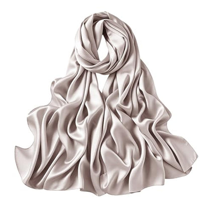 Lina & Lily Luxury Satin Hijab Head Scarf Shawl Wrap for Muslim Women Extra Long - color: Light Mink