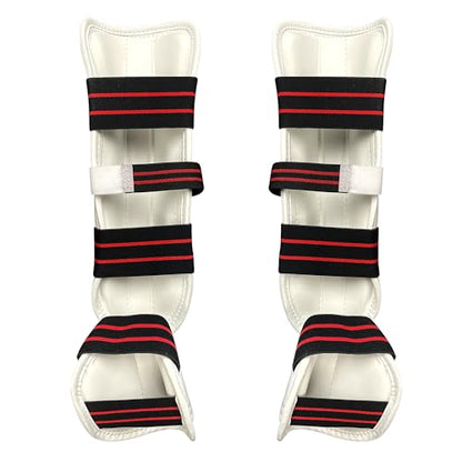 AAMA Martial Arts Taekwondo Vinyl Shin Instep Guard Protector - size: Small