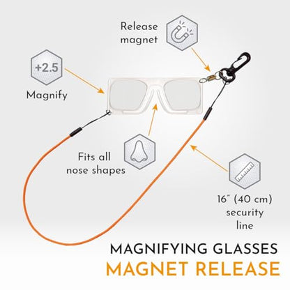 Fly Fishing Sport Glasses for easy exchange fly - style: Magnet Release - Orange