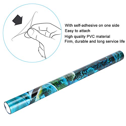 Background Poster Decorative Sea World Paintings PVC Sticker Landscape for Aquarium Fish Tank (61 * 41cm) - size: 61*41cm