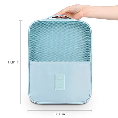Mossio Shoe Bag Holds 3 Pair of Shoes for Travel and Daily Use Storage Pouch - color: Sky Blue