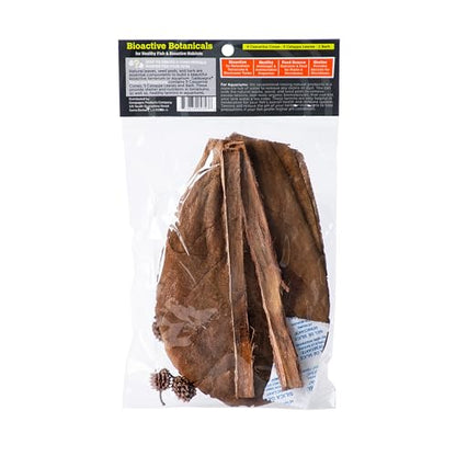 Galapagos (05357) Natural Bioactive Botanicals – 9 Casuarina Cones, 5 Catappa Leaves, and 2 Almond Bark - Functional Aquarium Decor for Betta Fish, Hermit Crab, Shrimp Tanks & Blackwater Aquariums