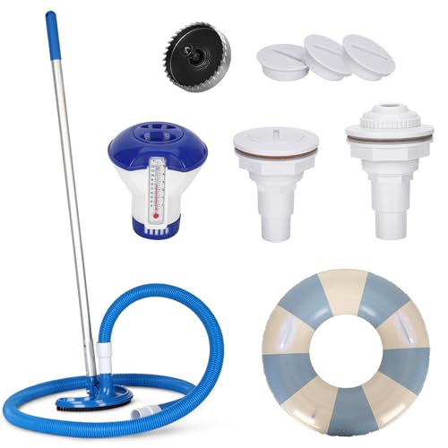 Stock Tank Pool Starter Kit (Standard-Filter Pump Not Included) | DIY Round Pool Accessories for Outdoor Stock Tank Compatible with intex / bestway flowclear Filter Pumps, for Backyard