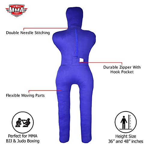 MMA Sports Brazilian JIU Jitsu Grappling Submission Throwing Dummy Punching Heavy Bag Kick Boxing Dummies UNFILLED - color: Blue-1, size: 5ft, style: Standing