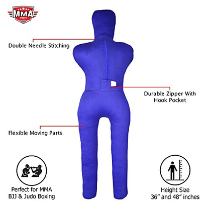 MMA Sports Brazilian JIU Jitsu Grappling Submission Throwing Dummy Punching Heavy Bag Kick Boxing Dummies UNFILLED - color: Blue-1, size: 5ft, style: Standing
