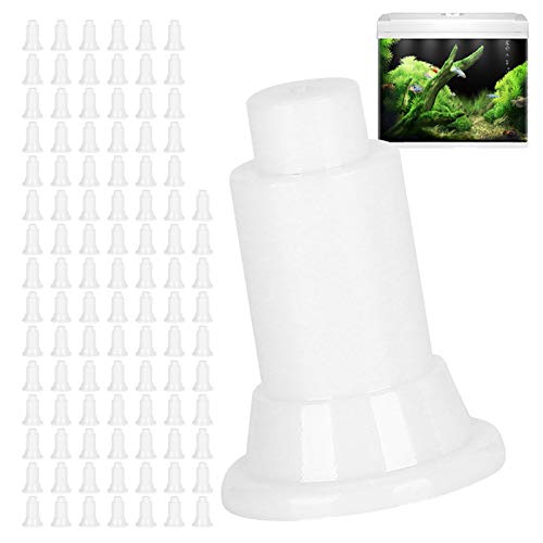 100Pcs Aquarium Isolation Board Support Feet, Adjustable Height PVC Fish Tank Divider Stands, with Food Grade Safety Material, for Easy Cleaning and Stability in Fish Tanks (100 Foot Nails) - color: White