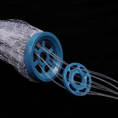 Fish Cast Net American Saltwater Hand Throw Heavy Duty Zinc Sinker Weights for Bait Trap Fish 4/6/8Ft Radius - size: 6 FT