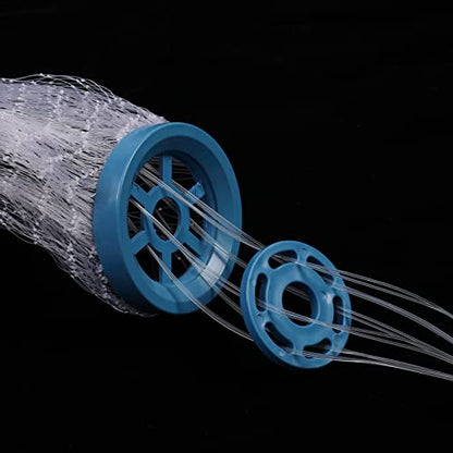 Fish Cast Net American Saltwater Hand Throw Heavy Duty Zinc Sinker Weights for Bait Trap Fish 4/6/8Ft Radius - size: 6 FT