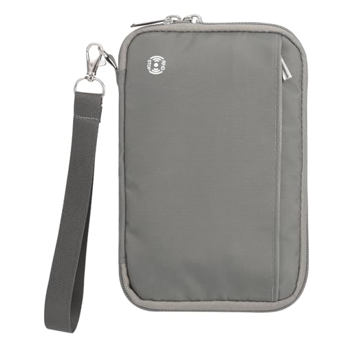 WALNEW Family Passport Holder for 5 - Large Travel Organizer Holds up to 6 Passports, RFID Blocking Water Resistant Document Wallet for Cards, Tickets, Boarding Passes - color: Gray, size: 6 passports