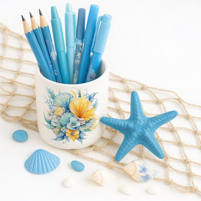 20 Pcs Sea of Flowers UV DTF Cup Wraps for 16OZ Glass, Ocean Theme UV DTF Transfer Stickers Waterproof Rub on Transfer Decals for Glass Bottle Vase Furniture Crafts - style: Sea of Flowers