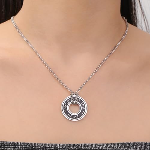 TEAMER Shema Yisrael Necklace Jewish Prayer Hear O Necklace Stainless Steel Hebrew Pendant Religious Vintage Jewelry for Men Women - style: Silver Chain