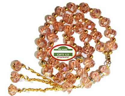 6 Pack Tasbih Prayer 33ct Worry Beads Misbaha Islamic Gift Ramadan Gift Eid Gift Allah Rosary Bulk Islamic Crystal Prayer Beads(6)