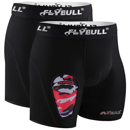 2-Pack Boys Cup Underwear Youth Boxer Briefs with 1 Protective Athletic Cup for Baseball, Football, Lacrosse - color: Black, size: Medium