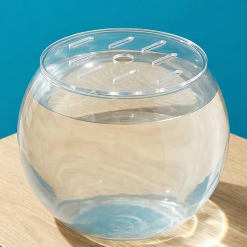 Round Acrylic Fish Tank Lid: 3.94 Inch Ear Aquarium Lid Cover - Transparent Tank Protective Cover - Replacement Accessory for Fish Bowl Terrarium - size: 10.00X10.00X0.30CM