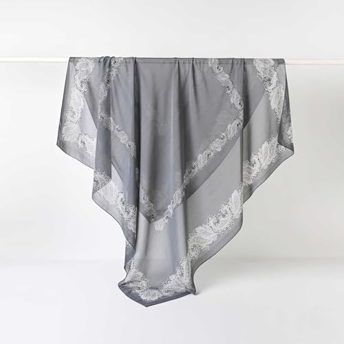 K-Elewon Large Square Scarf 51" Headscarf Chiffon Fashion Scarves Turbans Hair Wrapping Scarfs - color: D-grey