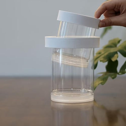 Aquarium Fish Tank Breeding Box, Floating Hatchery Isolation Cage with EVA Buoyancy Sponge Circle,Freely Adjustable Height Design,Large Size Rearing Container for Small Fish, Guppy - color: White, size: 5.6*3.6in