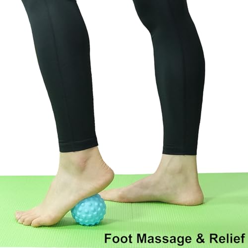 Massage Ball for Deep Tissue and Myofascial Release. 2.9″ Fascia Ball for Muscle Knots, Recovery, Trigger Point Therapy, Pain Relief, Foot Plantar Fasciitis. (Blue) - color: Blue
