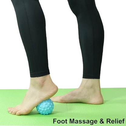 Massage Ball for Deep Tissue and Myofascial Release. 2.9″ Fascia Ball for Muscle Knots, Recovery, Trigger Point Therapy, Pain Relief, Foot Plantar Fasciitis. (Blue) - color: Blue