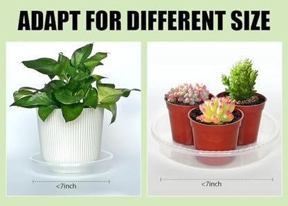 RooTrimmer 5 Pack Plant Saucer for Indoor Plants, 8 Inch Clear Plant Trays for Pots, Durable Plastic Flower Plant Pot Saucer, Heavy Duty Sturdy Plant Saucer Drip Trays for Pots - size: 8 inch