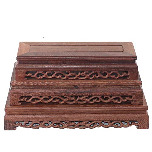 GOLDY&WENDY Rectangular Wooden Base Vase Plant Fish Tank Sculpture Display Stand Home Crafts Pedestal
