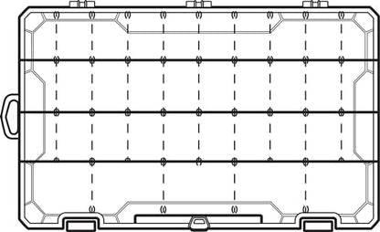 Flambeau Outdoors 5007 Tuff Tainer Fishing Tackle Box with Zerust Anti-Rust Dividers - Includes 18 Dividers, 36 Compartments, Clear Fishing Lure Organizer - 14.25" x 9.125" x 2"