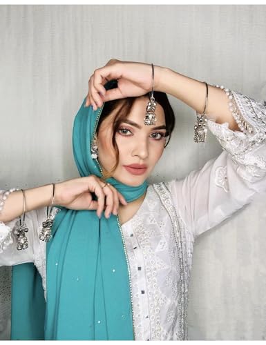Hijab for Women Premium Chiffon Hijab Rhinestone Hijab Scraf for Women Muslim - color: Sage