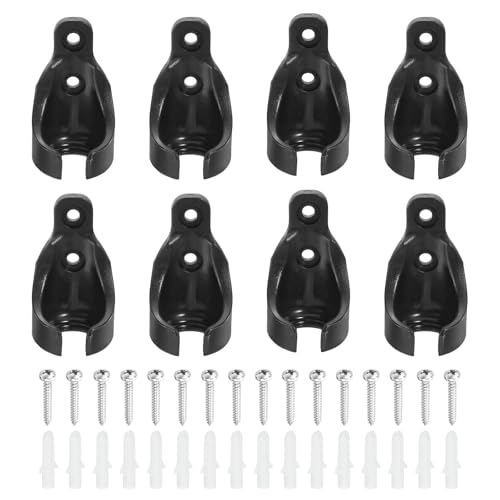 uxcell 8Pcs Bungee Ball Receivers Brackets, Universal Blinds Bungee Cord Replacement Parts for Indoor/Outdoor Roller Sun Shade Tie Downs, Black - color: Black