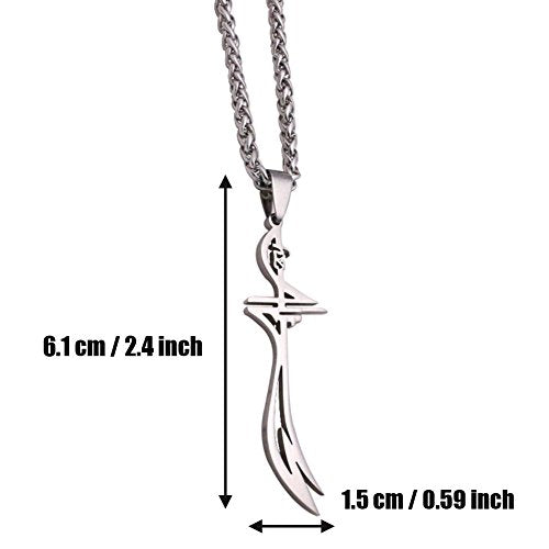 ZKDC Islam muslim HZ Zulfiqar Sword of Imam Ali stainless steel necklace 60 cm chain
