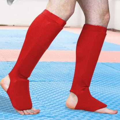 Shin Guards for Arts and Sports - color: Red Color L