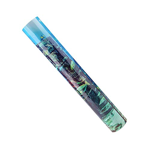 Aquarium Poster, Underwater City Ruins Background Sticker Thicken PVC Adhesive Backdrop Fish Decorative Paper(122×46cm) - size: 122×46cm