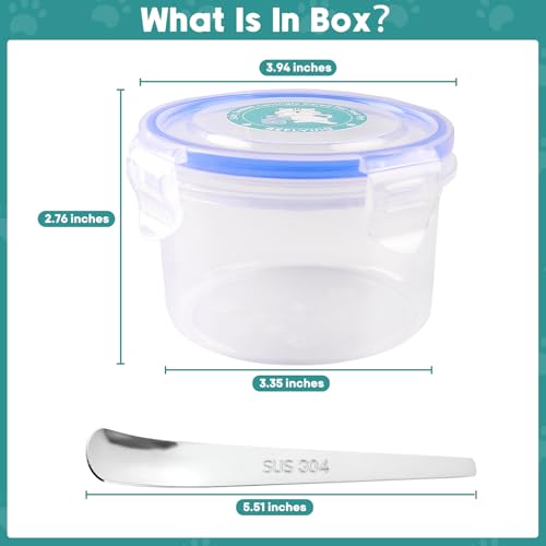 REFLYING Canned Cat Food Storage Lids Reusable Airtight Can Cover | Reusable airtight cat food can lids,Keeps wet food fresh,eliminates odor,Includes SUS 304 spoon and can opener - color: 1 Jar（S）+1 Spoon