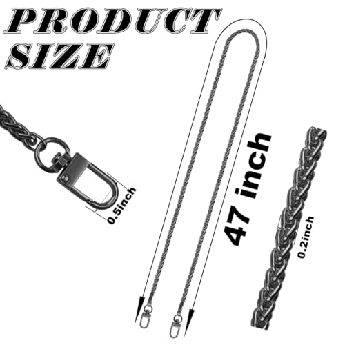 ELANE 4 PCS Purse Chain Straps,47" Purse Straps Purse Chains for Handbags Accessories for Crossbody Bags Purses - color: O-black
