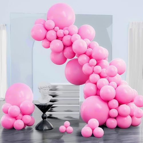 PartyWoo Pink Balloons 130pcs Different Sizes of 18 12 10 5 Inch Matte Pink Balloon Arch Kit for Baby Shower Gender Reveal Princess Bachelorette Engagement Birthday Party Decorations Pink-Y11 - color: Pink-y11
