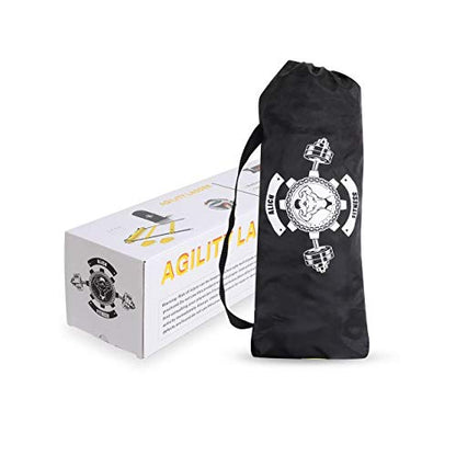 20 feet Speed Training Agility Ladder Carry Bag 12 Heavy Duty Adjustable Yellow Rung 10 disc Cones 4 Hooks Outdoor Workout Football Sport Adult Soccer Ball 2014 World Cup Design Size 5