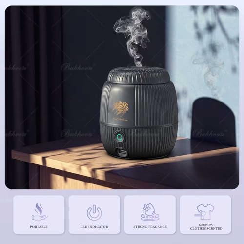 Portable USB Smart Incense Burner, Rechargeable Mini Arabic Electric Oud Scent Holder, Electronic Bukhoor Diffuser for Home, Office, Car, Ramadan & Eid Gifts