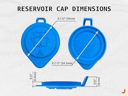 Click&Fit Windshield Fluid Reservoir Cap compatible with BMW and Mini selected models – Washer water tank cap replases 61667467951, Neck dia: 2.17in (55 mm);