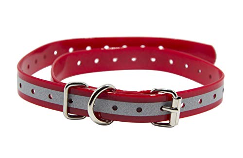 Waterproof TPU Replacement Strap for Dog Training Collar, 27.5 in - color: Red Reflect